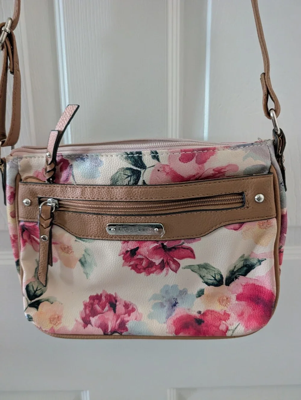 Rosetti Floral Crossbody Bag in Pink and Cream